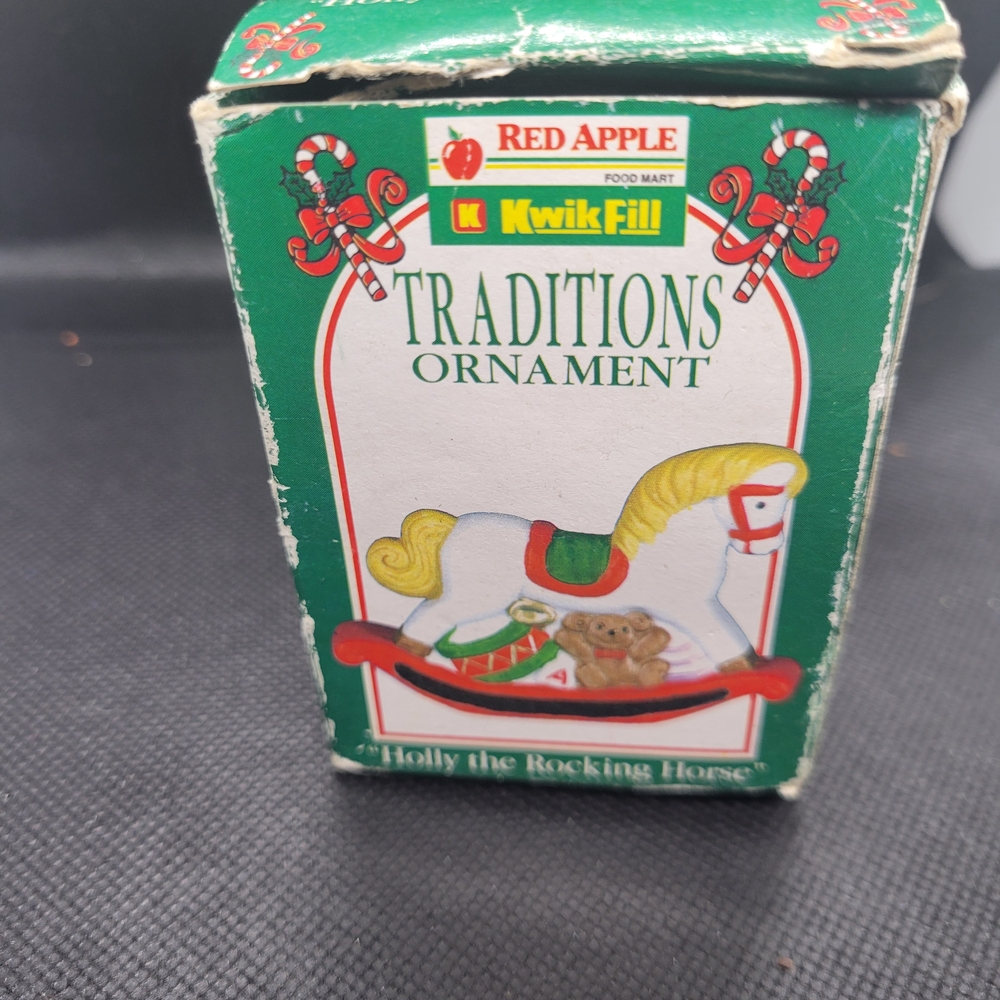 Apple Traditions Rocking Horse Ornament - Red, Green, White